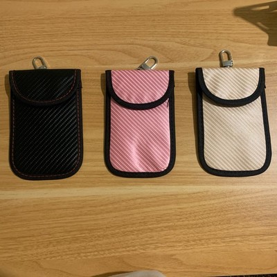 3 Stück RFID Blockierung Anti-Diebstahl Signal Hülle Schlüsselanhänger Schutz (Pink, Gold & Schwarz)