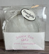 Jessica Ann First Communion Veil White Floral Headband With Detachable Veil