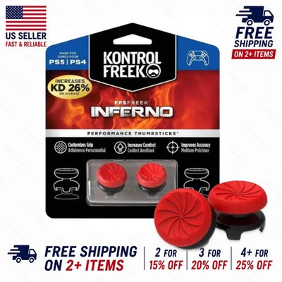 KontrolFreek FPS Thumbsticks for PS4/PS5   Red Inferno   Ships Fast