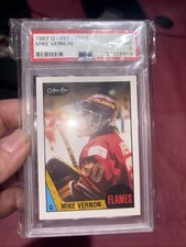 1987-88 OPC O-PEE-CHEE #215 MIKE VERNON RC ROOKIE CALGARY FLAMES PSA 9 MINT