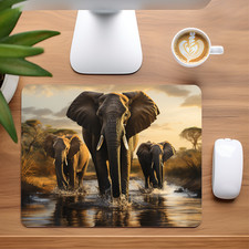 Elephants Custom Non-Slip Neoprene Mouse Pad Home Office