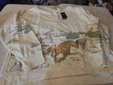 NEW XXL Isaac Morris IML  Horses Western Cream Cowgirl Rodeo Equestrian Country 