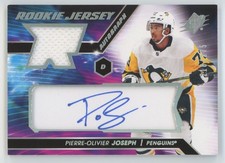 2020-21 SPx Rookie Auto Jersey Pierre-Olivier Joseph Auto Pittsburgh Penguins