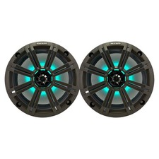 Kicker 8" 300W 2-Way Marine MultiColor LED Speakers Pair w/Charcoal Grilles
