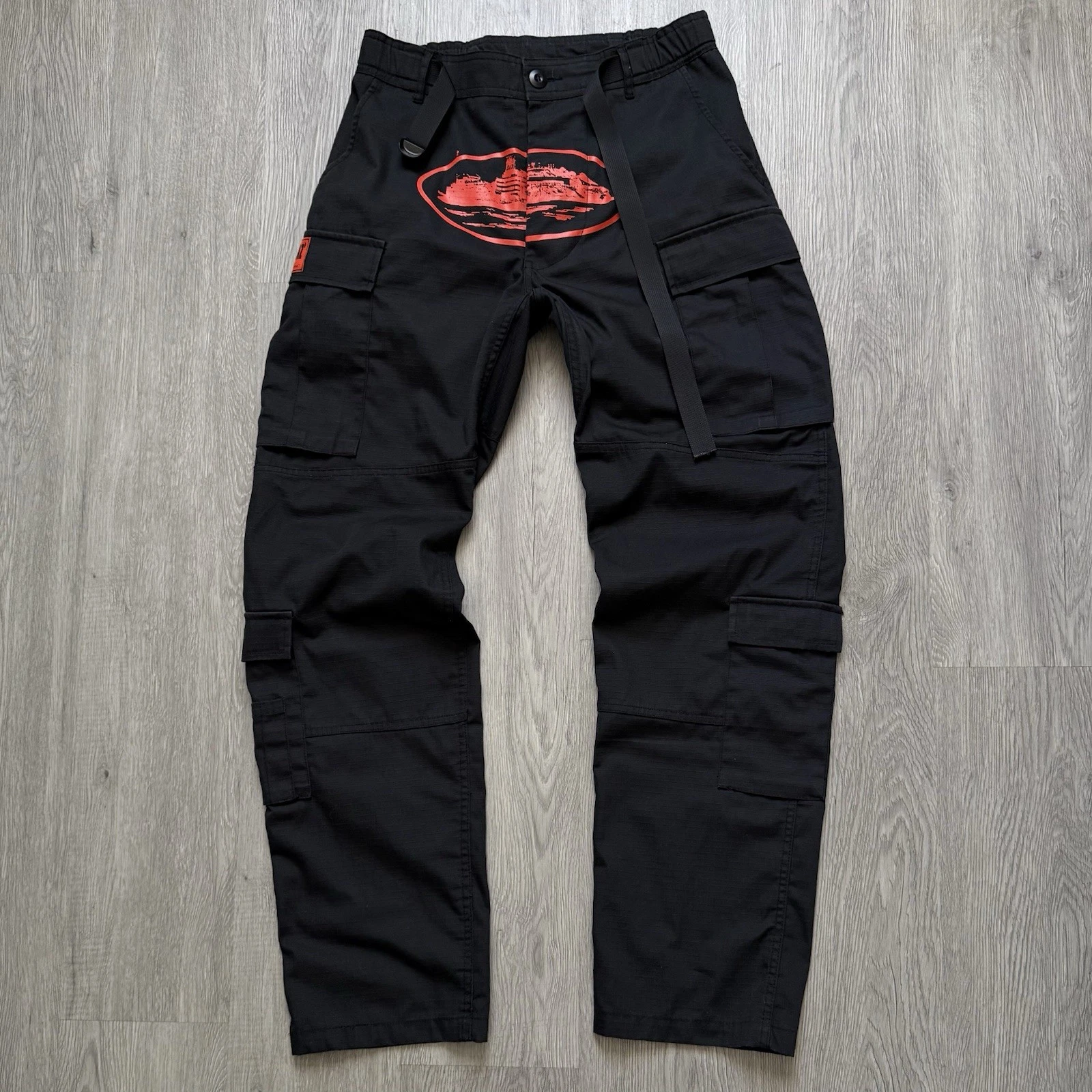 Corteiz Guerillaz Cargo Pants Black Red Men’s size Medium