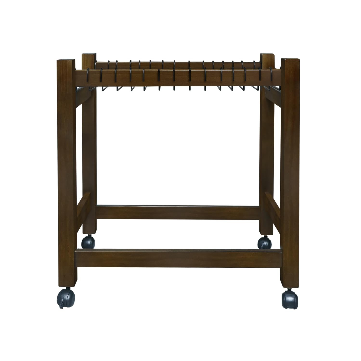 Wooden Rolling Pants Trolley with 16 Hangers Java