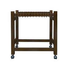 Wooden Rolling Pants Trolley with 16 Hangers Java
