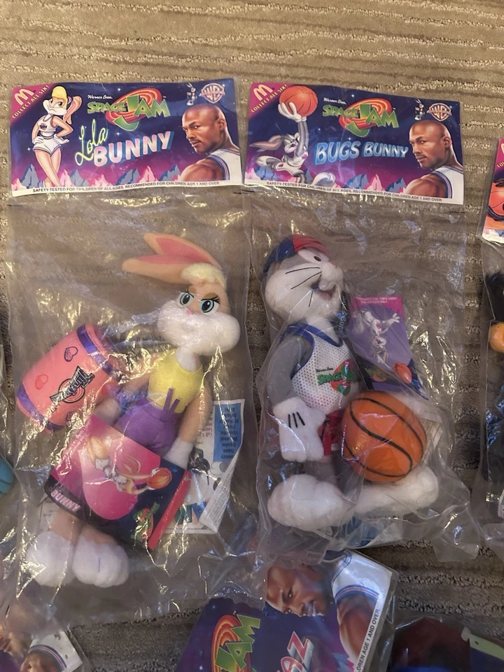 Juego Completo de Peluche McDonalds Space Jam Tune Squad 1996 De Colección 6 Nuevo Foto 3 de 4