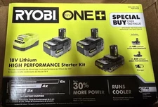 Ryobi ONE+ 18V High Performance Battery and Charger Starter Kit PSK1085B