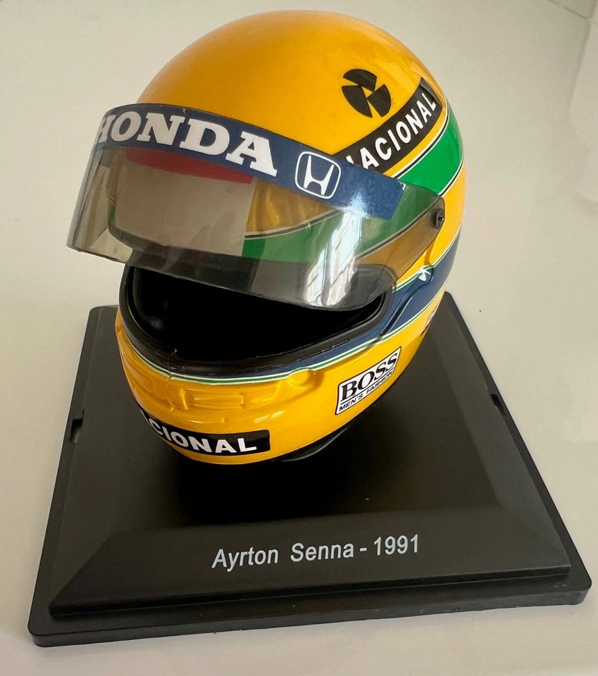 NEU F1 Ayrton Senna McLaren 1991 seltener Helm Maßstab 1:5 Formel 1 DeAgostini - Bild 4 von 4
