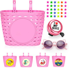 Kids Bike Basket,Bicycle Basket with Bell,Wheel Spokes, Glasses,Bike Accessories