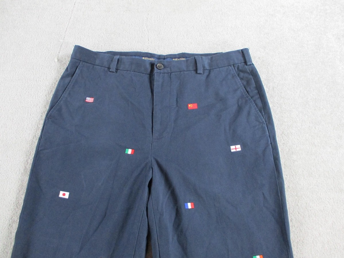 Brooks Brothers Pants Mens 38x27 Embroidered Flag Chino Casual