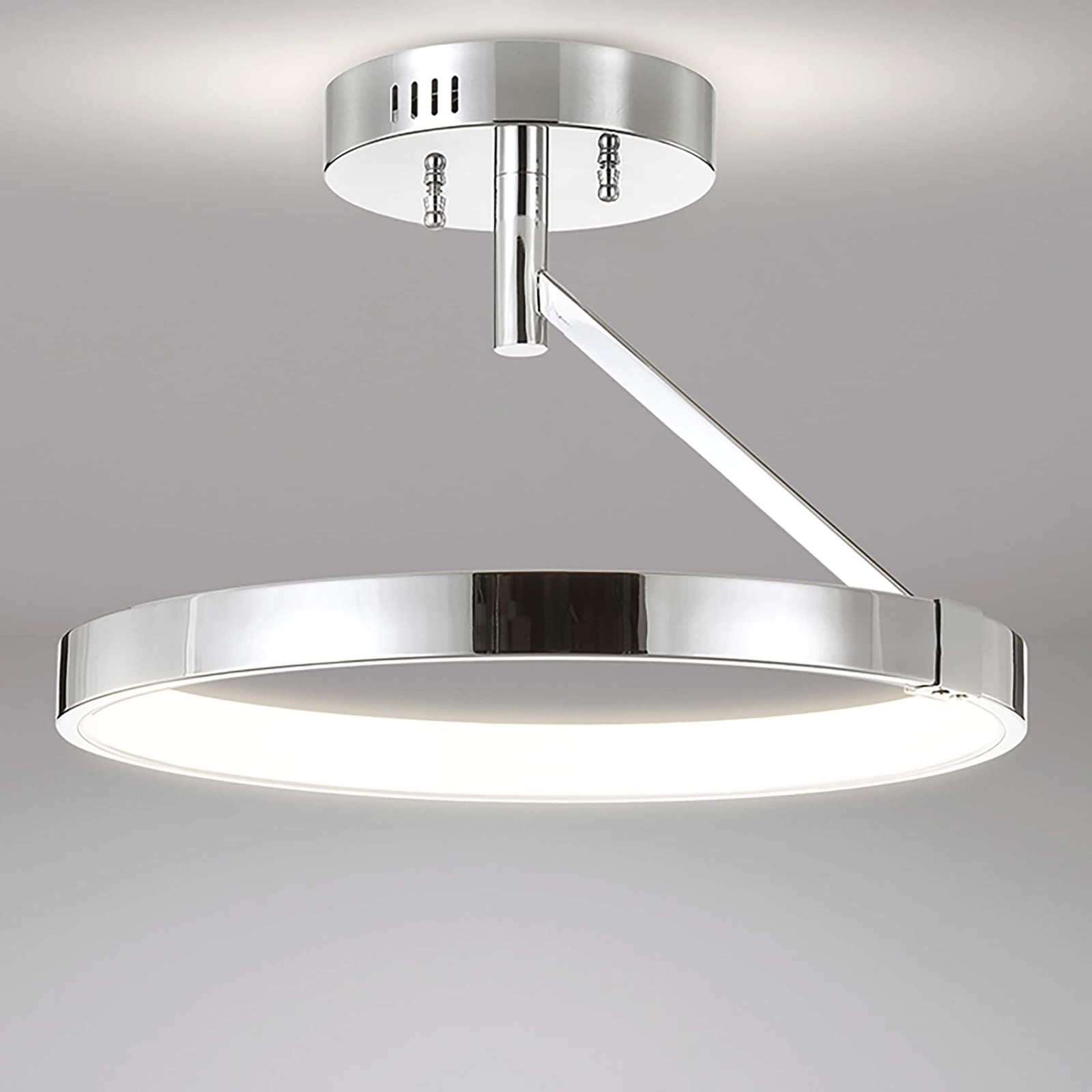 Ajax 17.5 Inch Dimmable LED Semi-Flush Mount Metal Ceiling Light