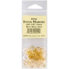 Lacis Brass Ring Stitch Markers-3/8" 50/Pkg