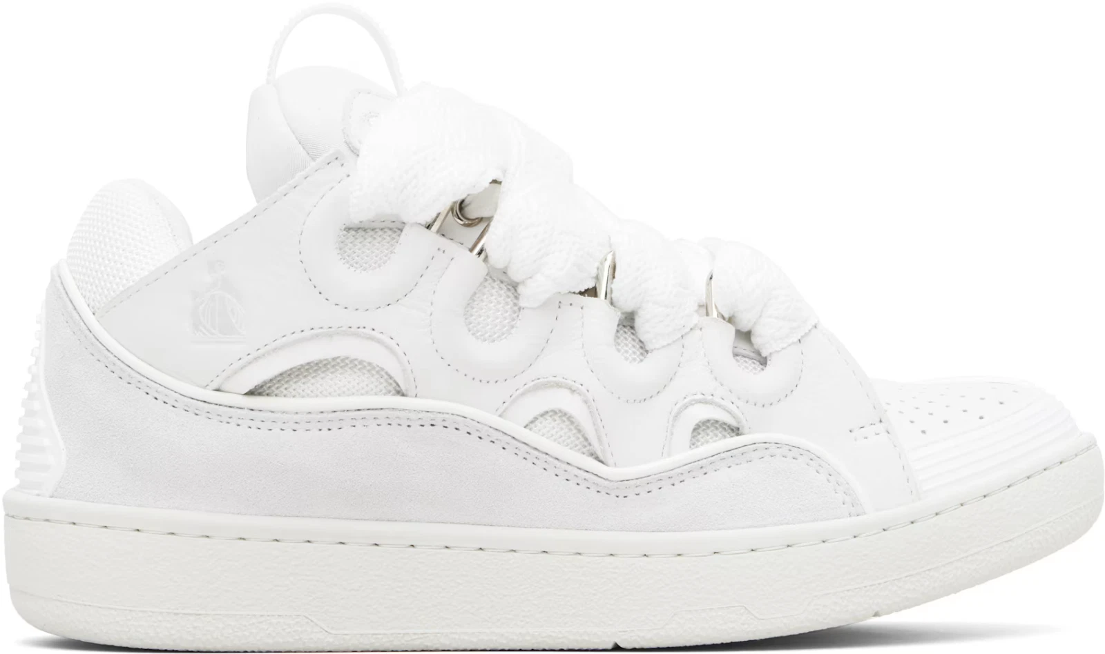 Lanvin — Lanvin Triple White Curb Leather Sneakers - $1440 - New in Box - Authentic