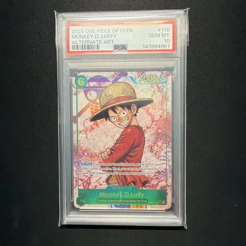 2025 One Piece Carrying On His Will Monkey D Luffy Alt Art #OP13-118 PSA 10