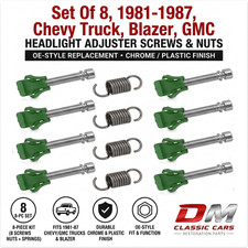 Set Of 8 1981-1987 Chevy Truck Blazer Gmc Headlight Adjuster Screws Nuts Set Of 8 1981-1987 Chevy Truck Blazer Gmc Headlight Adjuster Screws Nuts