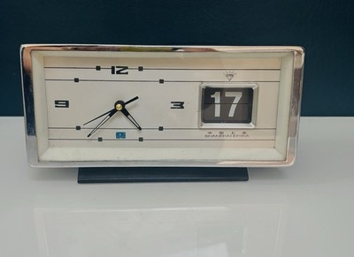 Vintage Kalender Wecker Shanghai China Retro funktionsfähig 70er Jahre