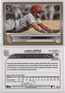 2022 Topps Series 2 Gold /2022 Juan Yepez #506 Rookie RC