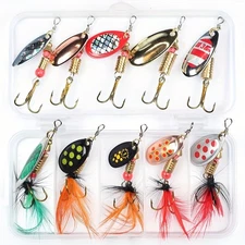 10pcs Spinner Spoon Metal Sink Fishing Lures Hard Bait Artificial Bait