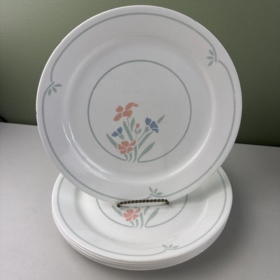 Set Of 6 Corelle Stenciled Garden 10.25'' Dinner Plates