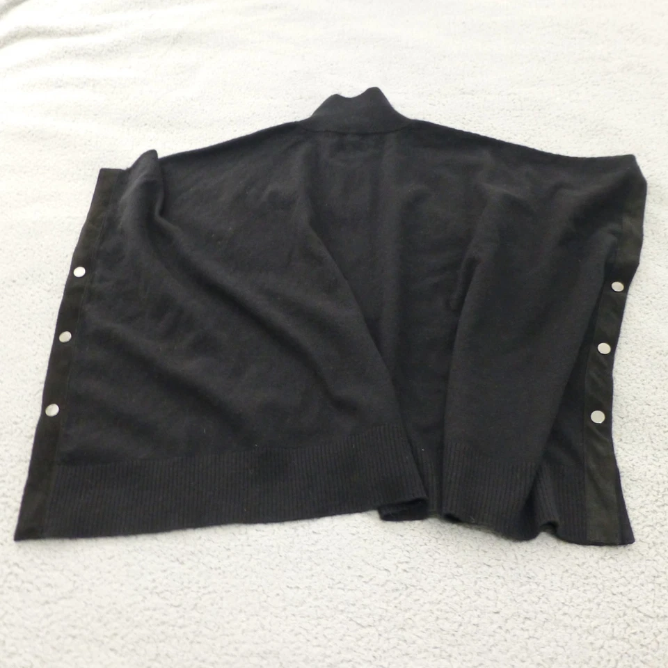 Повторять роскошь свитер женщин один размер кашемир шерсти черный плащ 1/4 молнии шаль - Изображение 3 из 4