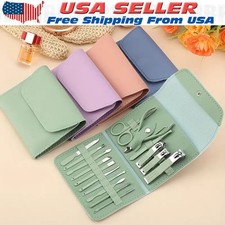 16 Pcs Stainless Steel Nail Clippers Set Manicure Kit Ingrown Toenail Clipper US