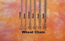 Braided WHEAT Chain Stainless Steel Made to Any Length, Necklace Bracelet Anklet