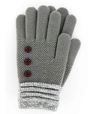 Britt's Knits Gray Ultra Soft Button Accent Gloves