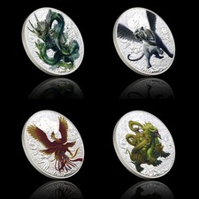 4pc Chinese Four Sacred Beasts Coin Azure Dragon Vermilion Bird Collectible Gift