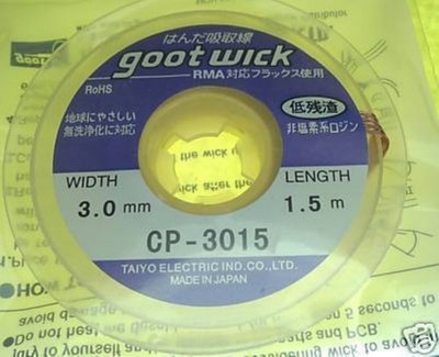 2x Goot Desoldering Wick 5' 3mm BGA reball PCB rework *lm