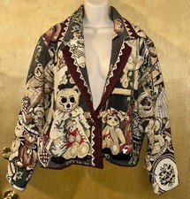 CUSTOMIZED Vintage Painted Pony Tapestry Jacket Teddy Bears HORROR Embroidery XL