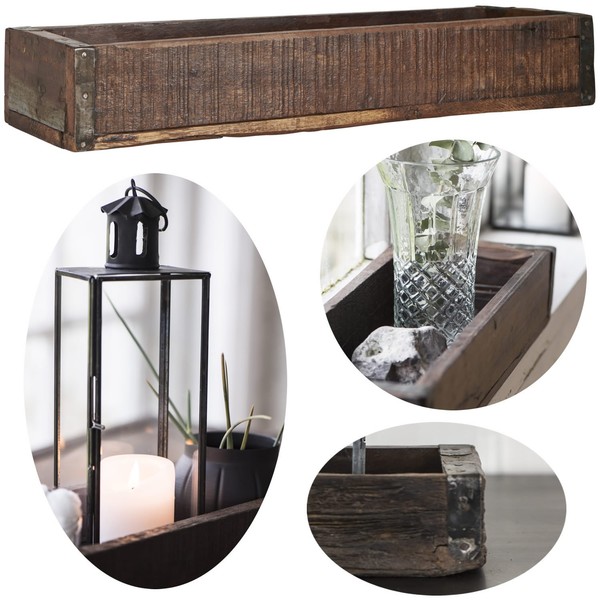 Design Deko Holz-Kiste Unika 43X13 Aufbewahrungsbox Vintage Holz-Box Holz-Kasten-image