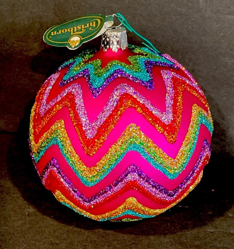 Christborn Christmas Ornament Ball 4” Mouth Blown Hand Decorated Germany 2021