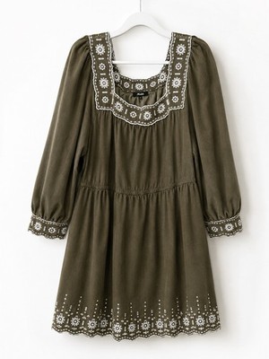 olive green corduroy dress Make It Count Olive Green Corduroy Dress, Medium - The Mint Julep Boutique