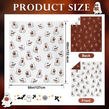 Valentine's Day Halloween Ghost Reading Book Blanket 50 x 60 Inches Soft Knit...