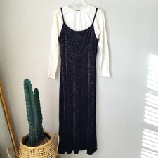 VINTAGE Rabbit Rabbit Rabbit Crushed Velvet Dress Size 12
