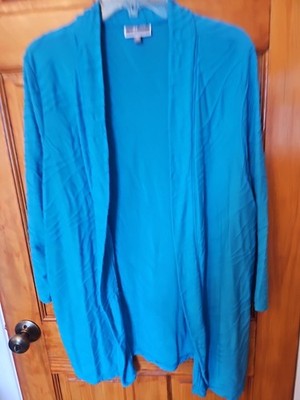 JM Collection Women's Blue Open Light Cardigan Rayon Blend Size 2X NWOT 