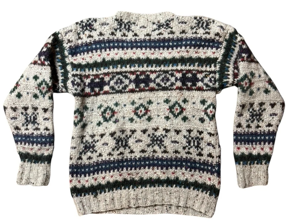 Vintage WOOLRICH Men’s Fair Isle Nordic Wool Sweater Sz Large - Image 2 of 4