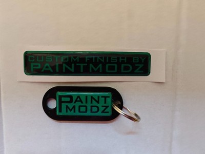 Paintmodz Logo Sticker Decal Badge & Keychain Advertising Giveaway