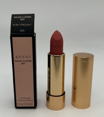 Gucci Rouge A Levres Mat Lipstick Lip Colour Matte 305 Ruby Firelight NEW w/BOX