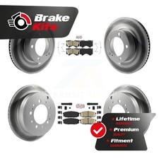 Front Rear Ceramic Pad & Coated Disc Brake Rotor Kit For 2007-2021 Toyota Tundra