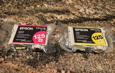 Genuine Epson 125 Yellow & Magenta Ink Cartridge DuraBrite Ultra Replacements +1
