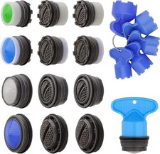 12Pcs Faucet Aerator with 6 Pcs Key Matteblack