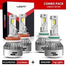 Lasfit H11 9005 Led Headlight Bulbs Kit High Beam Or Low Beam 60w 6000lm White