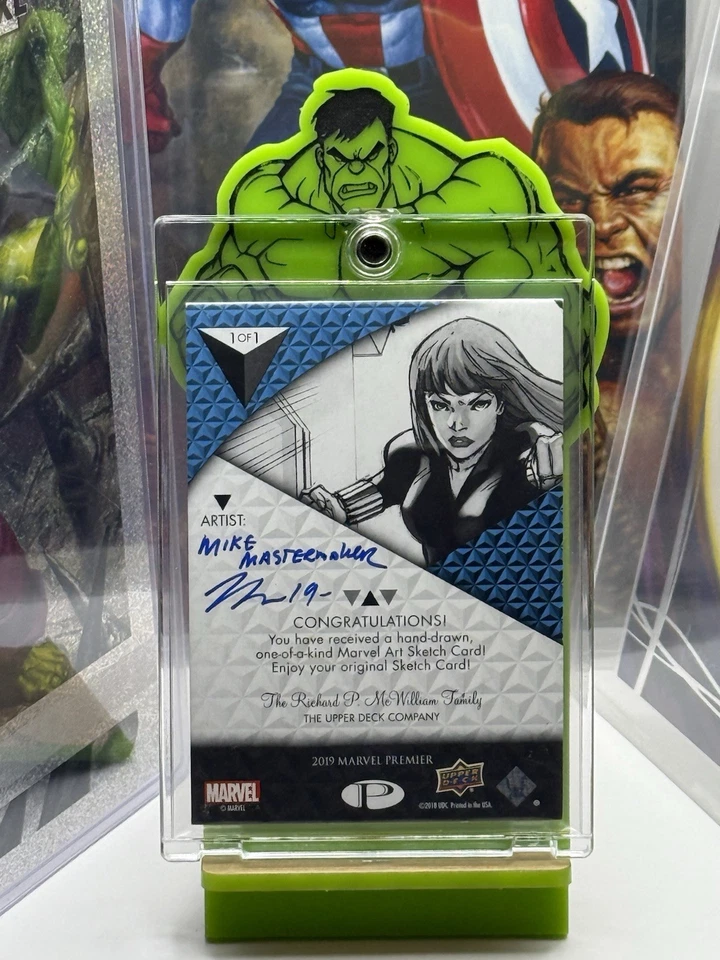 2019 Marvel Premier sketch card Black Widow by Mike M. 1/1 Hand Drawn - Image 2 of 2