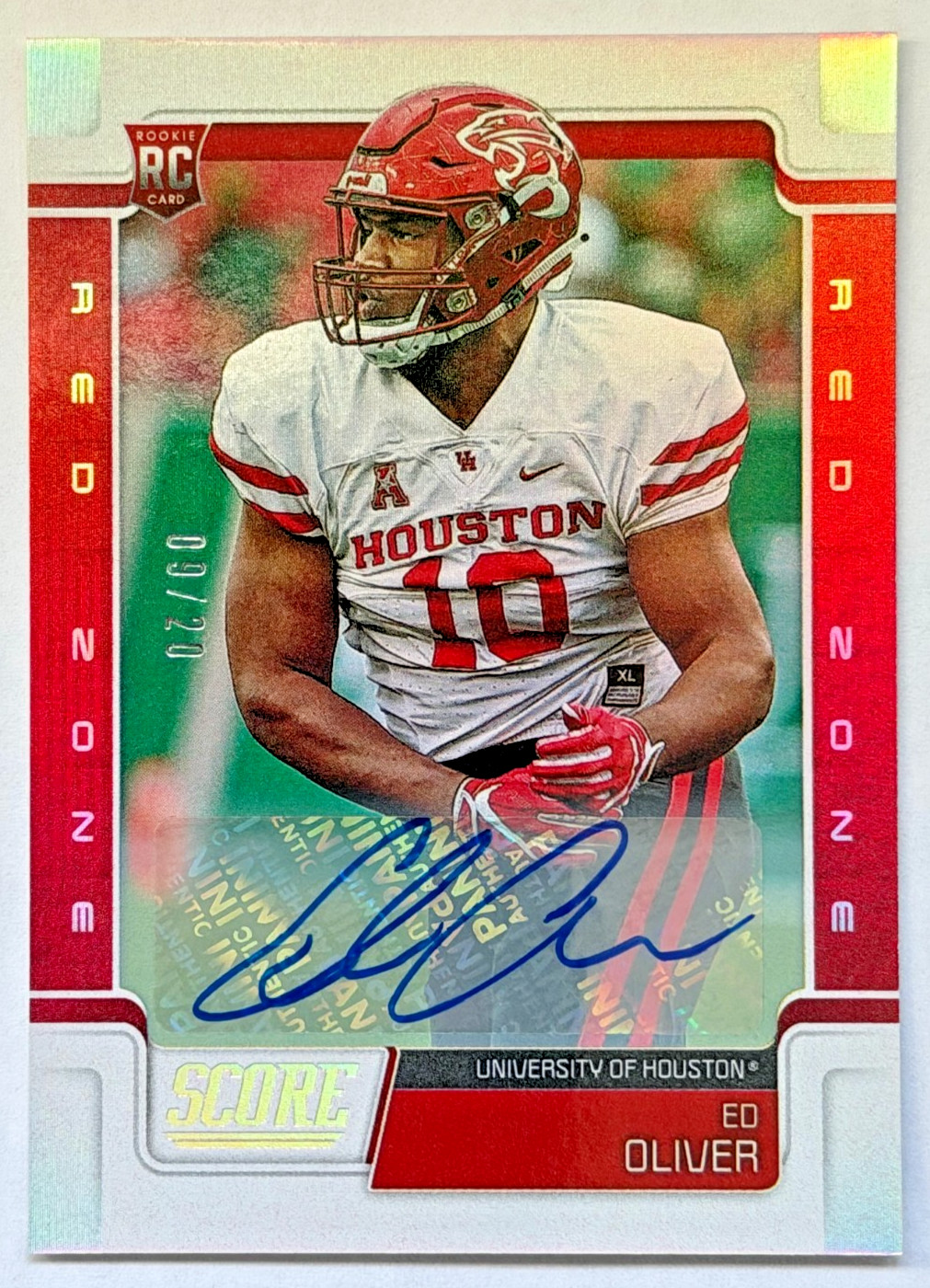 Ed Oliver Panini Score #361 Autograph-Red Zone