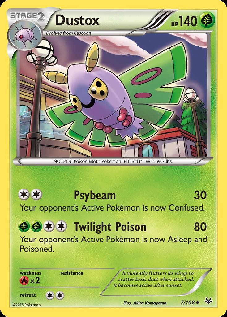 Pokemon Dustox (7/119) Roaring Skies HP REVERSE HOLO
