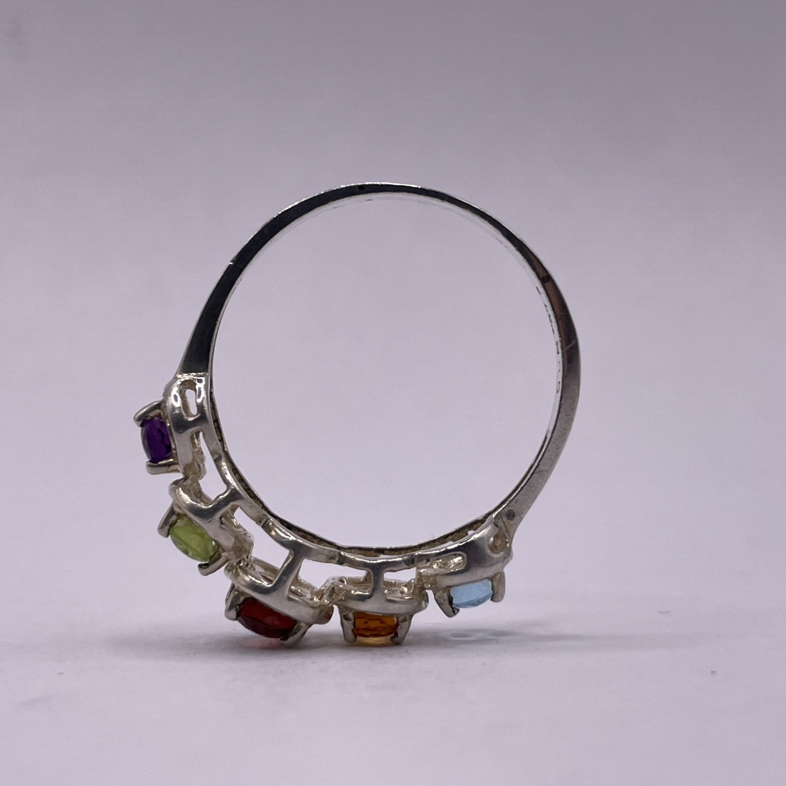 Assorted Gemstone Sterling Silver Ring 2.66g - Si… - image 7