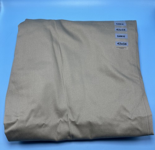 NOS Dockers Signature Khaki 42x34 Cotone Elasticizzato Vestibilità Classica Flex Camicia Gripper - Foto 5 di 5